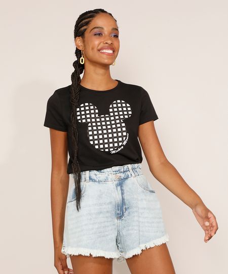 Camiseta-Feminina-Manga-Curta-Mickey-Decote-Redondo-Preta-9979632-Preto_1