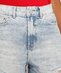 Short-Jeans-Feminino-Reto-Cintura-Super-Alta-Marmorizado-com-Barra-Desfiada-Azul-Claro-9985652-Azul_Claro_4