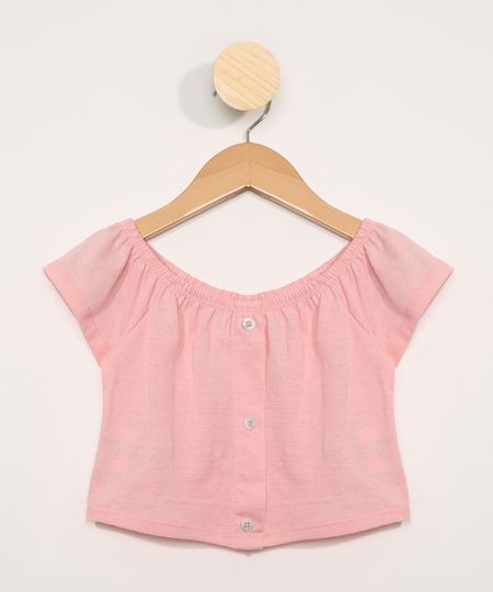 Blusa-Infantil-Ombro-a-Ombro-Manga-Curta-com-Botoes-Rosa-Claro-9955311-Rosa_Claro_1