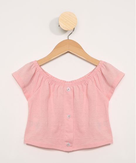 Blusa-Infantil-Ombro-a-Ombro-Manga-Curta-com-Botoes-Rosa-Claro-9955311-Rosa_Claro_1