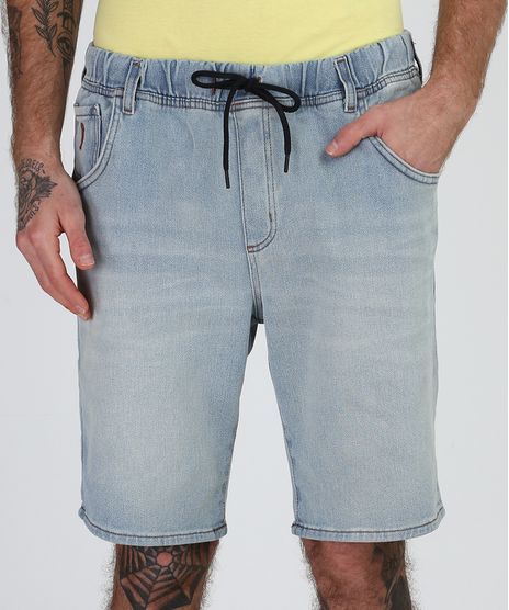 Bermuda-Jeans-Masculina-em-Moletom-Relaxed-com-Bolsos-Azul-Claro-9952810-Azul_Claro_1_1