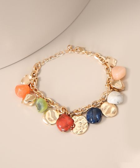 Pulseira-Feminina-com-Pedras-e-Medalhas-Dourada-9976798-Dourado_1