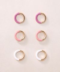 Kit-de-3-Brincos-Femininos-Argolas-com-Resina-Dourado-9976804-Dourado_3
