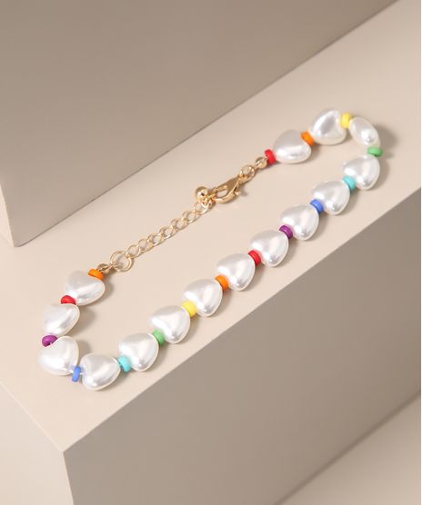 Pulseira-Feminina-com-Coracoes-e-Micangas-Dourada-9976813-Dourado_1