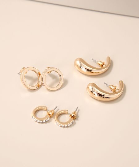 Kit-de-3-Brincos-Femininos-Pequenos-Dourado-9976830-Dourado_1