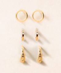 Kit-de-3-Brincos-Femininos-Pequenos-Dourado-9976830-Dourado_2