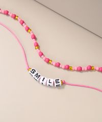 Kit-de-2-Colares-Femininos-Micangas--Smile--Rosa-9976823-Rosa_1