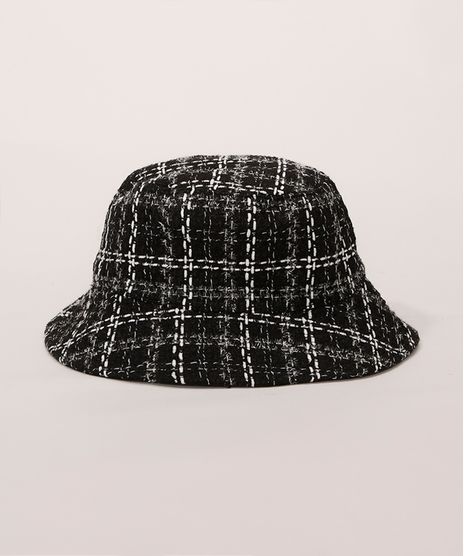 Bucket-Hat-Feminino-Dupla-Face-Estampado-Xadrez-Preto-9981561-Preto_1