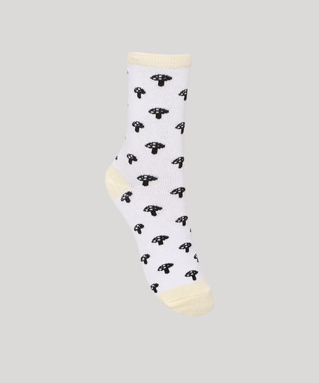 Meia-Feminina-Cano-Alto-Estampada-de-Cogumelos-Branca-9979457-Branco_1