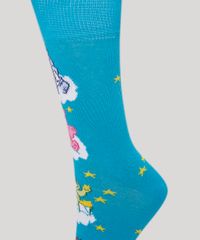 Meia-Feminina-Cano-Alto-Estampada-Ursinhos-Carinhosos-Azul-9980725-Azul_4