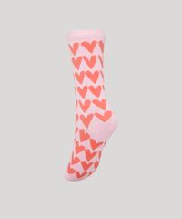 Meia-Feminina-Cano-Alto-Estampada-de-Coracoes-Rosa-9987032-Rosa_2