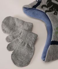 Kit--Gorro-de-Trico-Infantil-Dinossauros---Luva-Cinza-9973202-Cinza_3