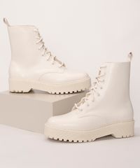 Coturno Off White Cano Baixo Feminino Coturno Off White Cano Baixo Feminino