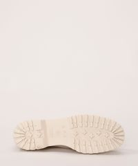 Coturno Off White Cano Baixo Feminino detalhe sola Coturno Off White Cano Baixo Feminino detalhe sola