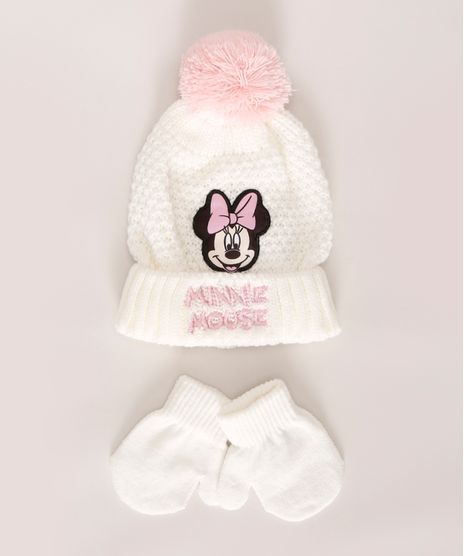 Kit-Gorro-de-Trico-Infantil-Minnie---Luva-Branco-9973210-Branco_1