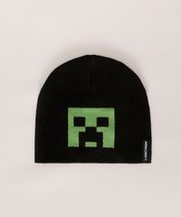Gorro-de-Trico-Infantil-Creeper-Minecraft-Preto-9973197-Preto_1