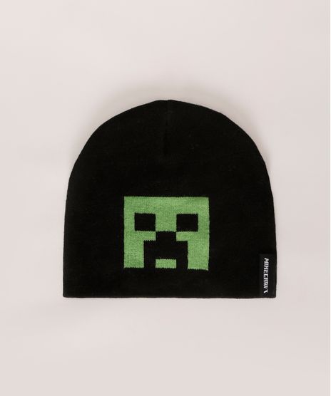 Gorro-de-Trico-Infantil-Creeper-Minecraft-Preto-9973197-Preto_1