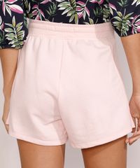 Short-de-Moletom-Feminino-Cintura-Alta-com-Recorte-Canelado-e-Bolsos-Rosa-Claro-9975493-Rosa_Claro_2