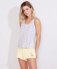 Pijama-Feminino-Regata-Estampado-Woodstock-Snoopy-Cinza-Mescla-9974712-Cinza_Mescla_1