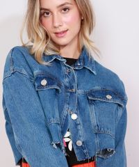 Jaqueta-Jeans-Feminina-Marmorizada-Cropped-Ampla-com-Bolsos-Azul-Escuro-9978884-Azul_Escuro_5
