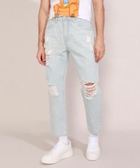 Calca-Jeans-Masculina-Tapered-Destroyed-Azul-Claro-9978685-Azul_Claro_1