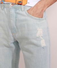 Calca-Jeans-Masculina-Tapered-Destroyed-Azul-Claro-9978685-Azul_Claro_5