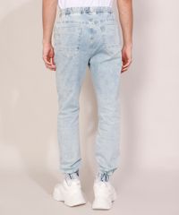 Calca-Jeans-Masculina-Jogger-Slim-Destroyed-Marmorizada-com-Cordao-Azul-Claro-9978687-Azul_Claro_4 Calca-Jeans-Masculina-Jogger-Slim-Destroyed-Marmorizada-com-Cordao-Azul-Claro-9978687-Azul_Claro_4