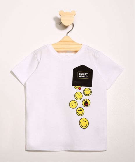Camiseta-Infantil-Smiley-Manga-Curta-com-Bolso-Invertido-Off-White-9984941-Off_White_1