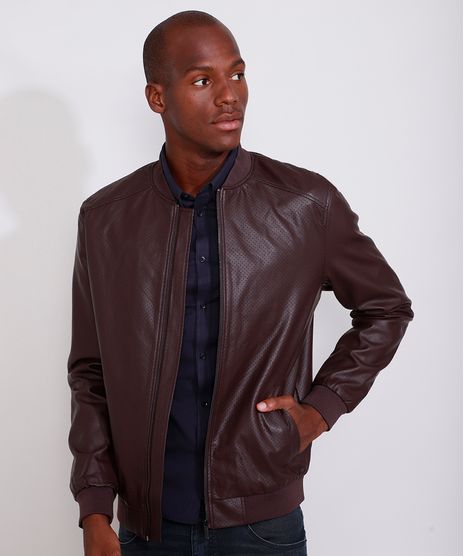 Jaqueta-Bomber-Masculina-Slim-com-Micro-Furos-e-Bolsos-Vinho-9783162-Vinho_1