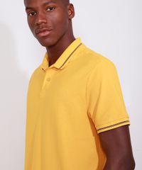 Polo-de-Piquet-Masculina-Basica-Comfort-Manga-Curta-Mostarda-9842591-Mostarda_1_5