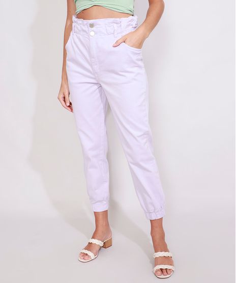 Calca-de-Sarja-Feminina-Mom-Jogger-Clochard-Cintura-Super-Alta-Lilas-9984768-Lilas_1