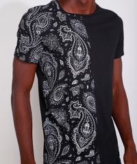 Camiseta-Masculina-Slim-Manga-Curta-com-Estampa-Paisley-Gola-Careca-Preta-9982289-Preto_2