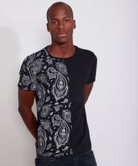 Camiseta-Masculina-Slim-Manga-Curta-com-Estampa-Paisley-Gola-Careca-Preta-9982289-Preto_6
