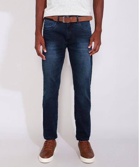 Calca-Jeans-Masculina-Slim-com-Cinto-Azul-Escuro-9985976-Azul_Escuro_1