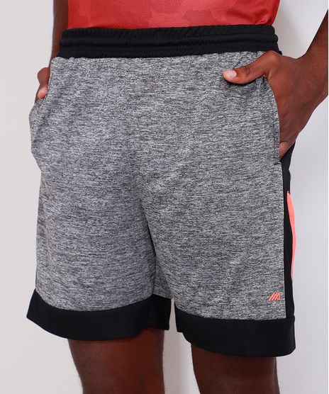 Short-Masculino-Esportivo-Ace-com-Recorte-e-Bolso-de-Ziper-Cinza-Mescla-Escuro-9983957-Cinza_Mescla_Escuro_1