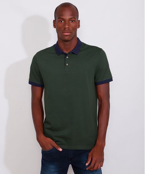 Polo-Masculina-Tradicional-Maquinetada-Manga-Curta-Verde-Escuro-9981328-Verde_Escuro_1