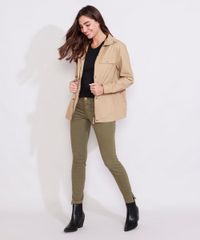 Parka-de-Sarja-Feminina-com-Bolsos-e-Cordao-Gola-Alta-Bege-9969656-Bege_3