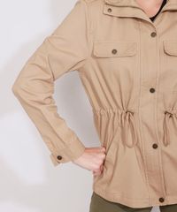 Parka-de-Sarja-Feminina-com-Bolsos-e-Cordao-Gola-Alta-Bege-9969656-Bege_5