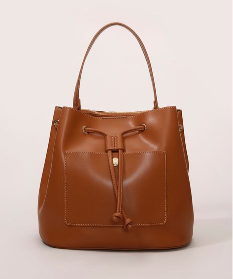 Bolsa-Feminina-Bucket-Transversal-com-Alca-de-Mao-Caramelo-9974499-Caramelo_1