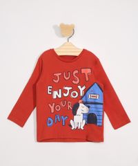 Camiseta-Infantil-Manga-Longa--Just-Enjoy-Your-Day--Vermelha-9976122-Vermelho_1