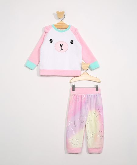 Pijama-de-Fleece-Infantil-Raglan-Ursinho-Manga-Longa-Rosa-9972641-Rosa_1 Pijama-de-Fleece-Infantil-Raglan-Ursinho-Manga-Longa-Rosa-9972641-Rosa_1