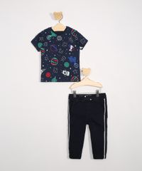 Camiseta-Infantil-Manga-Curta-Estampada-de-Dinossauros-Astronauta-com-Bolso-Azul-Marinho-9975785-Azul_Marinho_3