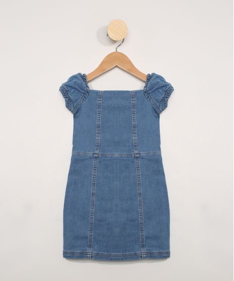 Vestido-Jeans-Infantil-Manga-Bufante-Curta-Azul-Medio-9983161-Azul_Medio_1