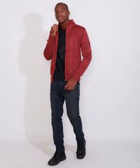 Jaqueta-Bomber-Masculina-Slim-com-Recortes-e-Bolsos-de-Ziper-Gola-Alta-Vinho-8836223-Vinho_3