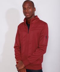 Jaqueta-Bomber-Masculina-Slim-com-Recortes-e-Bolsos-de-Ziper-Gola-Alta-Vinho-8836223-Vinho_4
