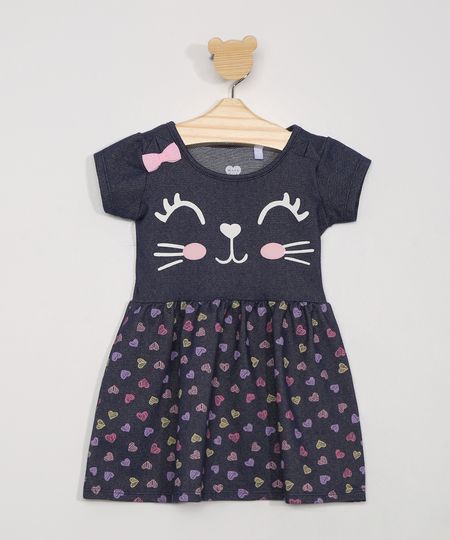 Vestido-Infantil-Manga-Curta-Gatinho-Estampado-Azul-Medio-9979702-Azul_Medio_1