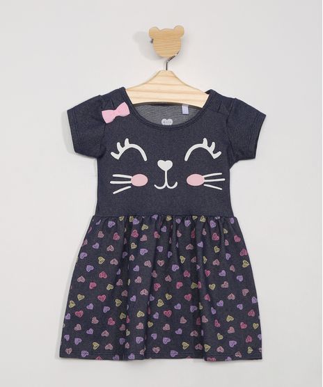 Vestido-Infantil-Manga-Curta-Gatinho-Estampado-Azul-Medio-9979702-Azul_Medio_1