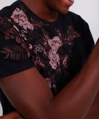 Camiseta-Masculina-Slim-Manga-Curta-Rosas-Gola-Careca-Preta-9980903-Preto_5