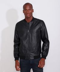Jaqueta-Bomber-Masculina-Slim-com-Micro-Furos-e-Bolsos-Preta-9783162-Preto_1