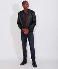 Jaqueta-Bomber-Masculina-Slim-com-Micro-Furos-e-Bolsos-Preta-9783162-Preto_3
